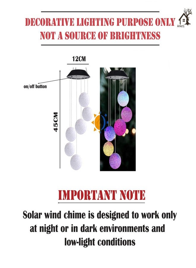 ANKRI كرة إضاءة تعمل بالطاقة الشمسية من أنكري، جرس رياح، إضاءة محيطة ناعمة (ليست ساطعة) | مصباح معلق خارجي مقاوم للماء متعدد الألوان، مناسب للشرفة والحديقة والفناء، هدية مثالية للمنزل الجديد | أسود - Image 2